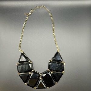 New York and Co Black and Gold Tone Statement Necklace